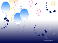 Party wallpaper- balloons, stars, streamers