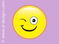 winking Smiley on purple