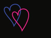 animated hearts- blue and pink