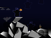 halloween Wallpaper- ghosts and bats