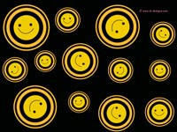 Smiley faces on black