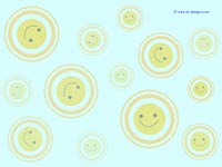 Smiley faces on light blue
