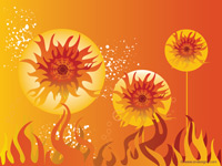 abstract sun flowers